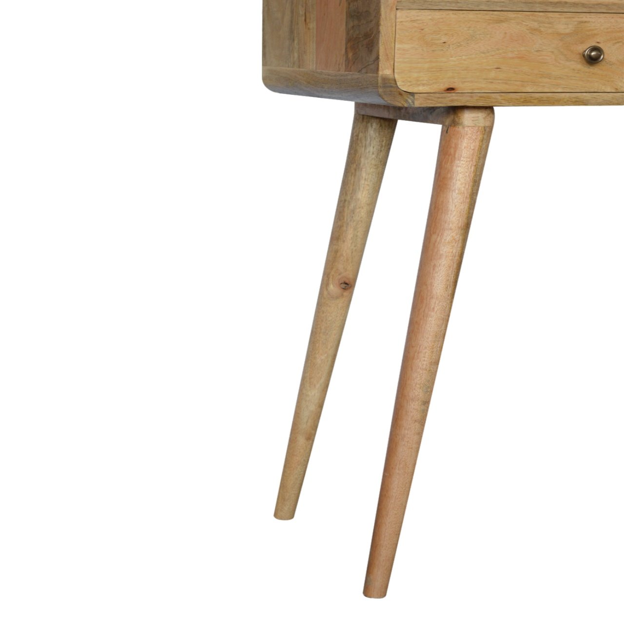 Curved Warm Oak Console Table product view 6 by Eversby Home