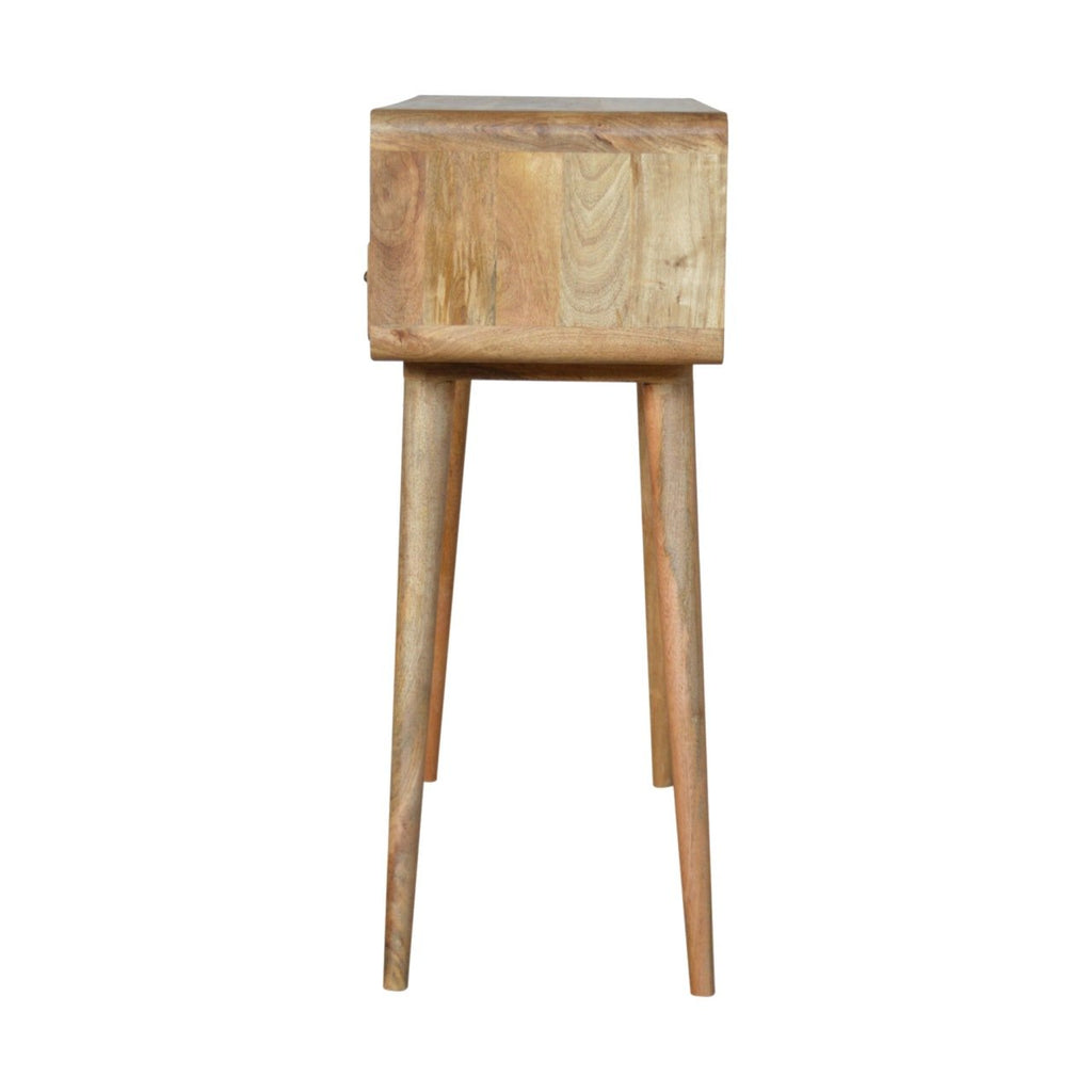 Curved Warm Oak Console Table product view 7 by Eversby Home