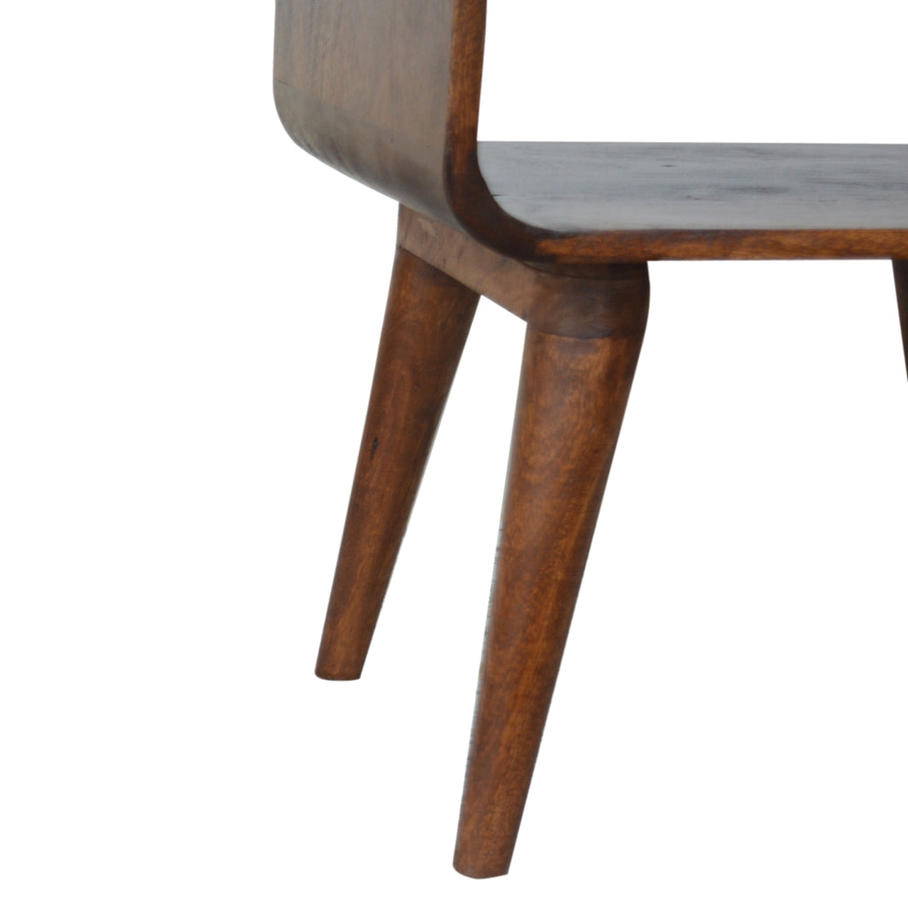Curved Open Chestnut Bedside Table product view 6 by Eversby Home
