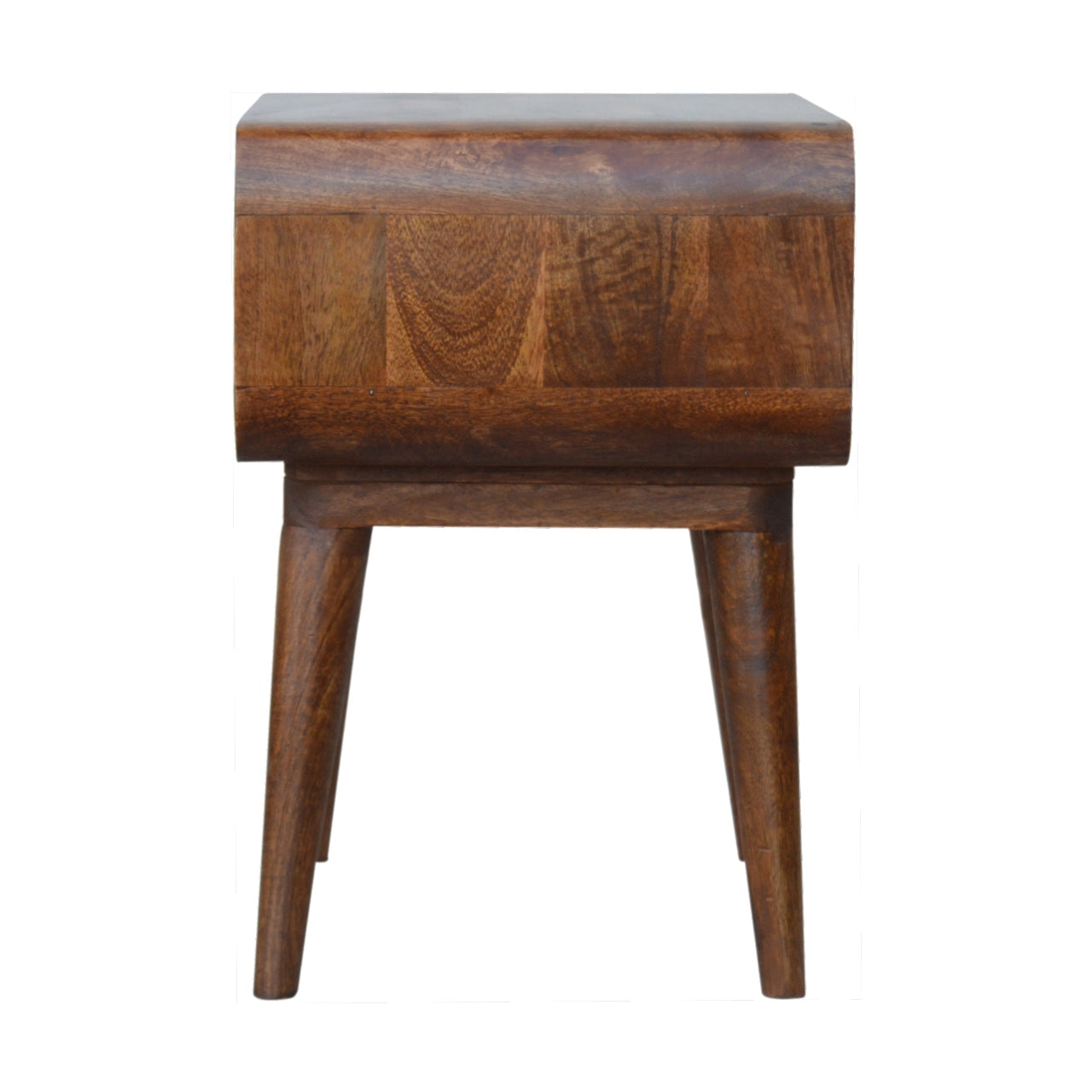 Curved Open Chestnut Bedside Table product view 9 by Eversby Home