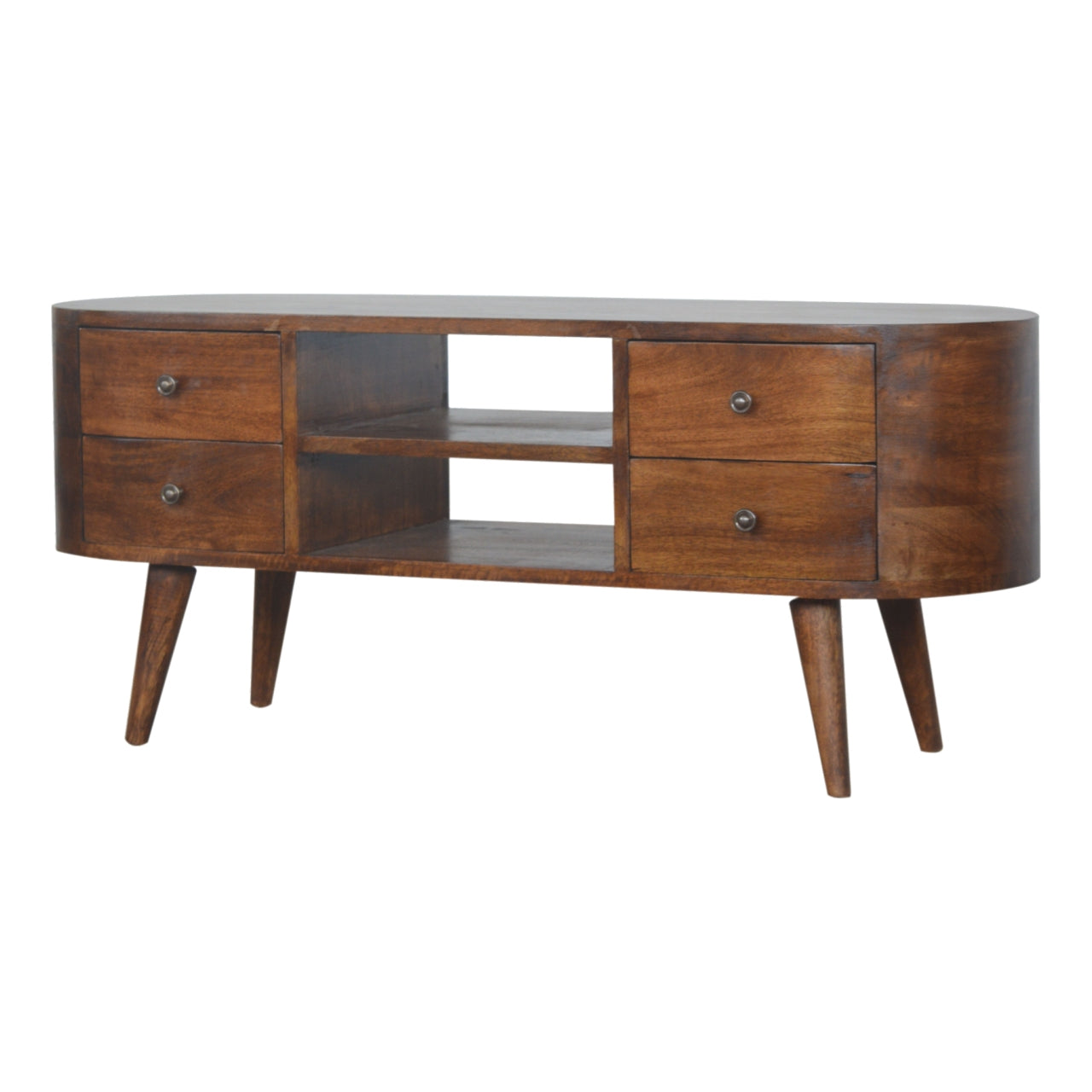Chestnut Rounded TV Media Unit product view 2 by Eversby Home