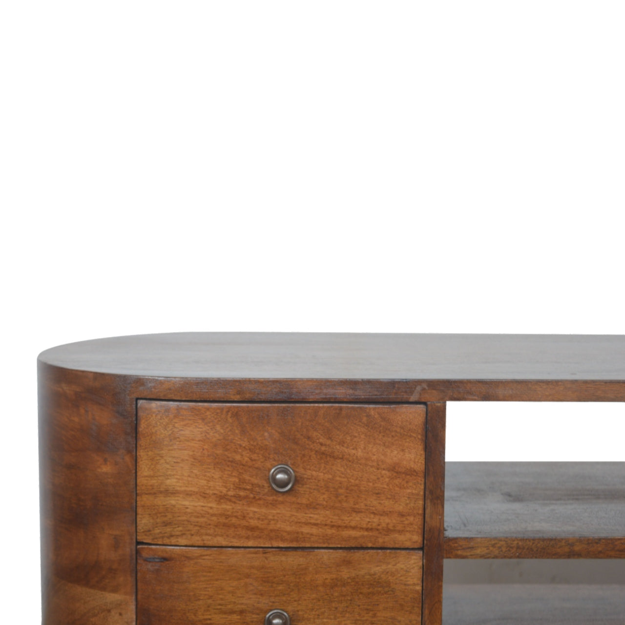 Chestnut Rounded TV Media Unit product view 6 by Eversby Home