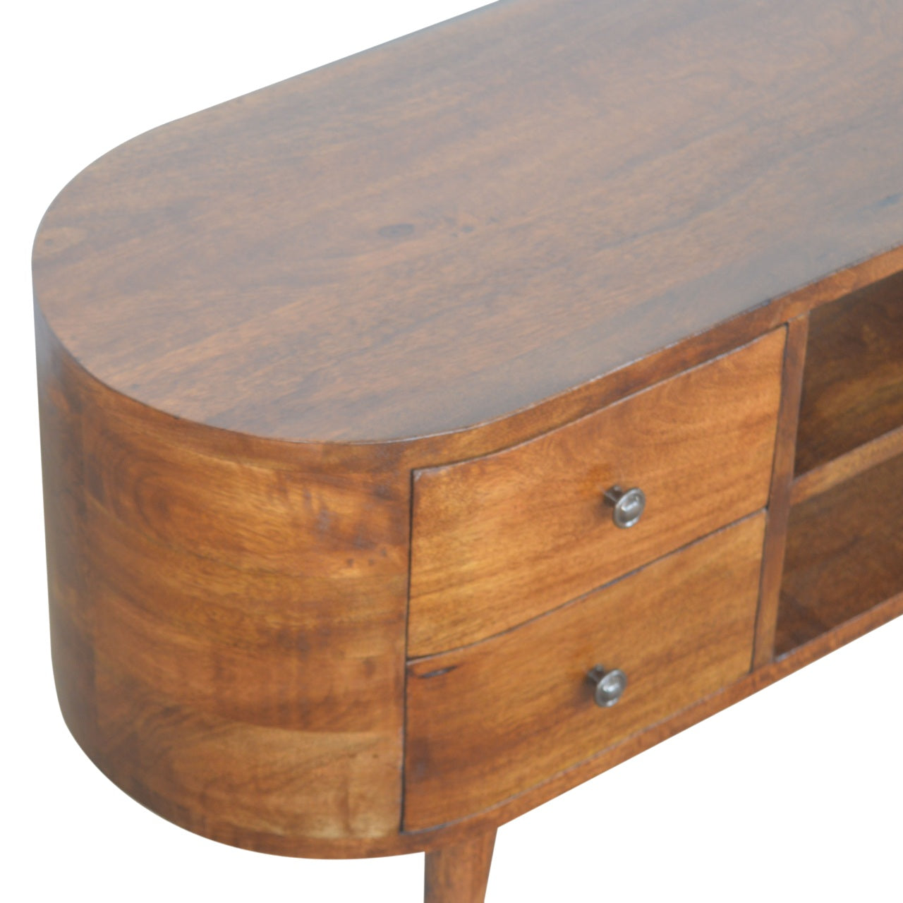 Chestnut Rounded TV Media Unit product view 4 by Eversby Home