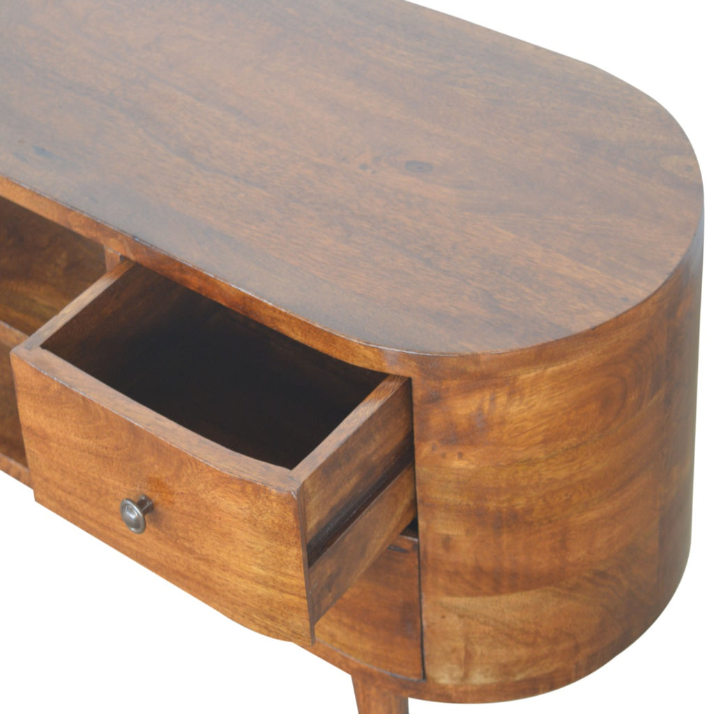 Chestnut Rounded TV Media Unit product view 5 by Eversby Home