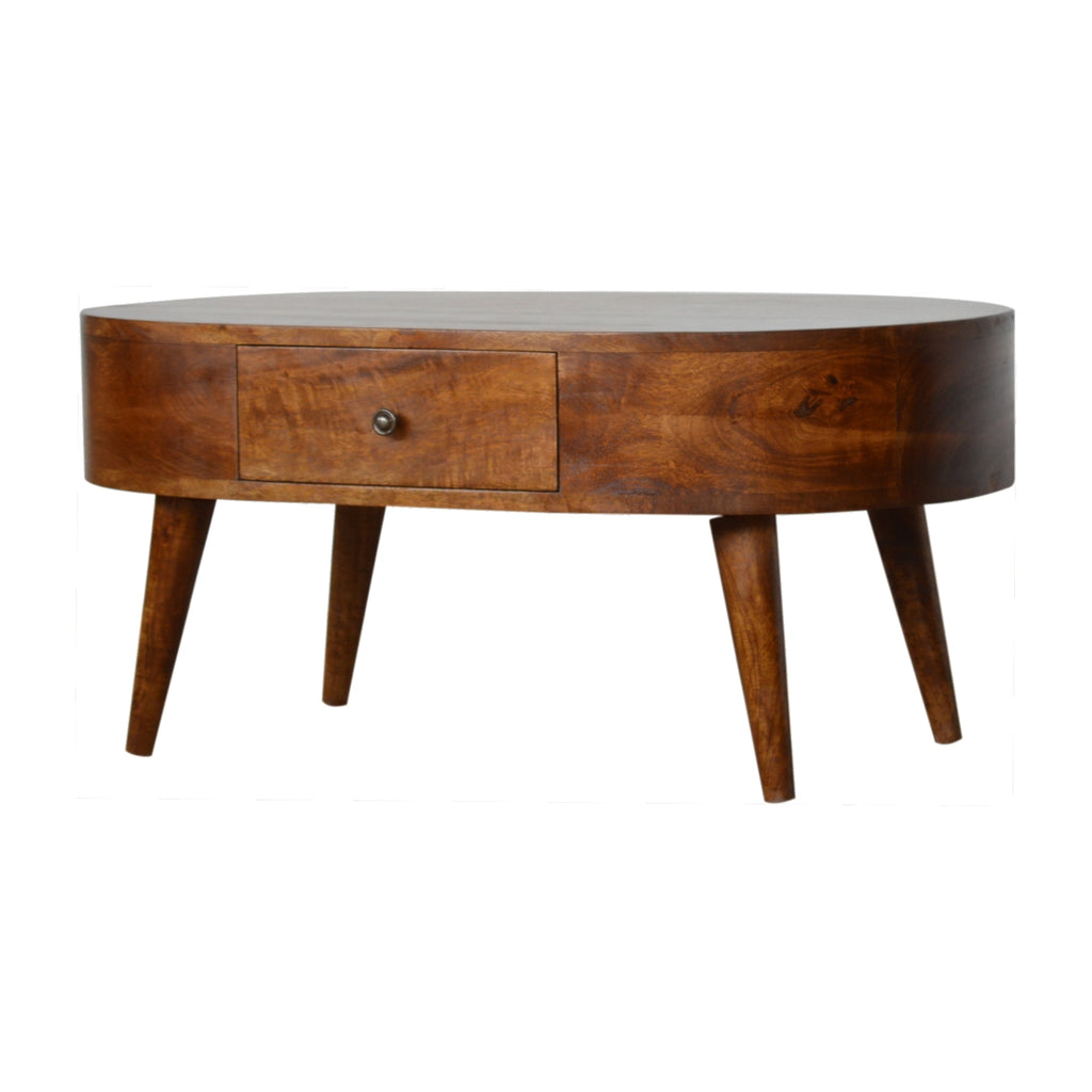 Chestnut Rounded Coffee Table product view 3 by Eversby Home
