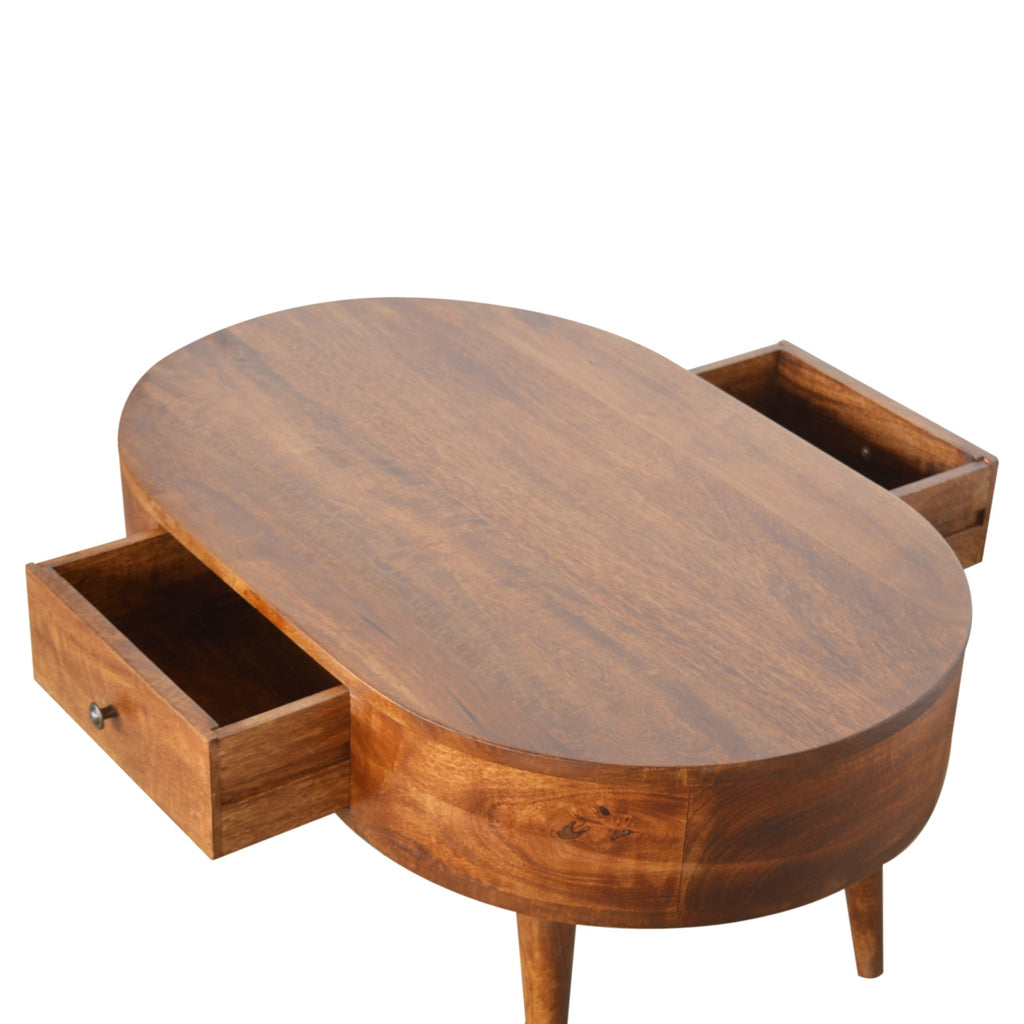 Chestnut Rounded Coffee Table product view 5 by Eversby Home