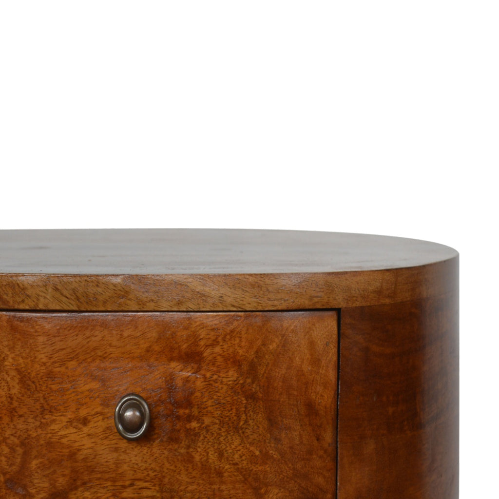 Chestnut Rounded Bedside Table product view 4 by Eversby Home