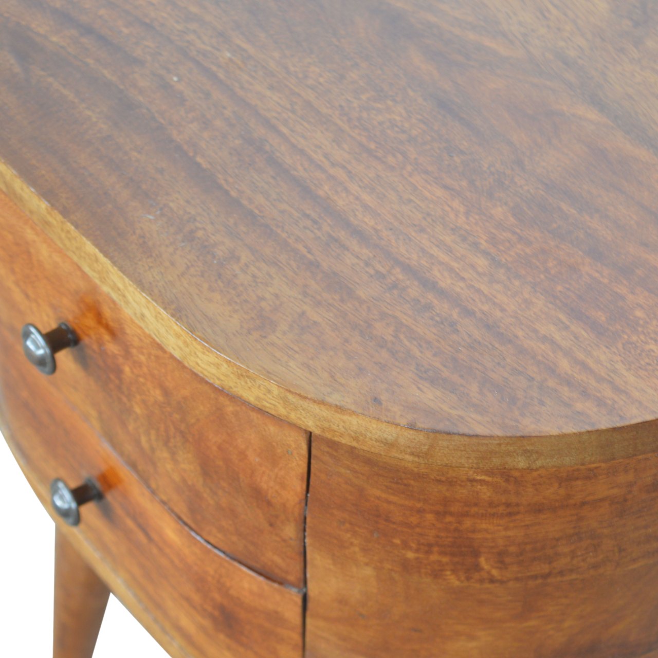 Chestnut Rounded Bedside Table product view 5 by Eversby Home