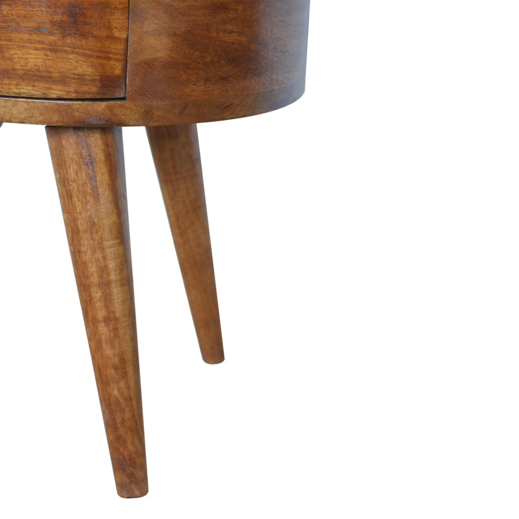 Chestnut Rounded Bedside Table product view 7 by Eversby Home