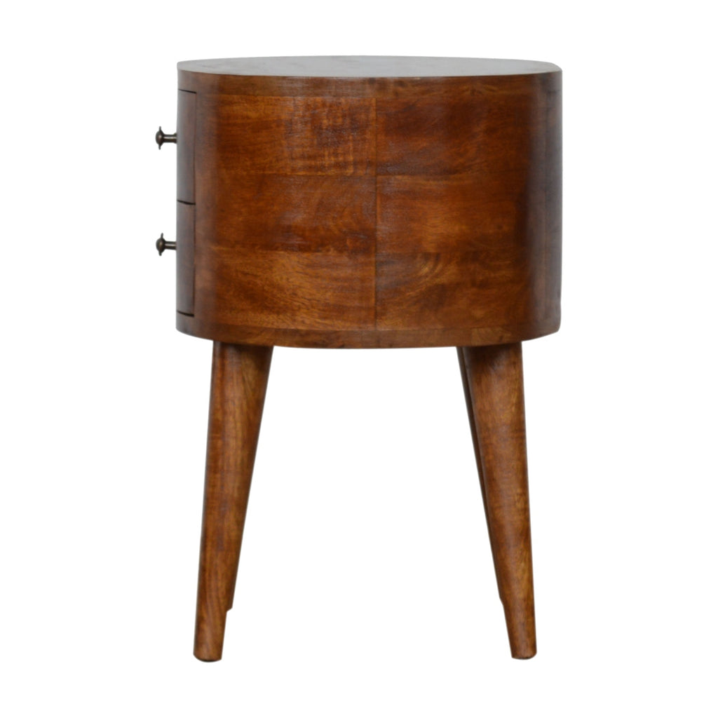 Chestnut Rounded Bedside Table product view 8 by Eversby Home