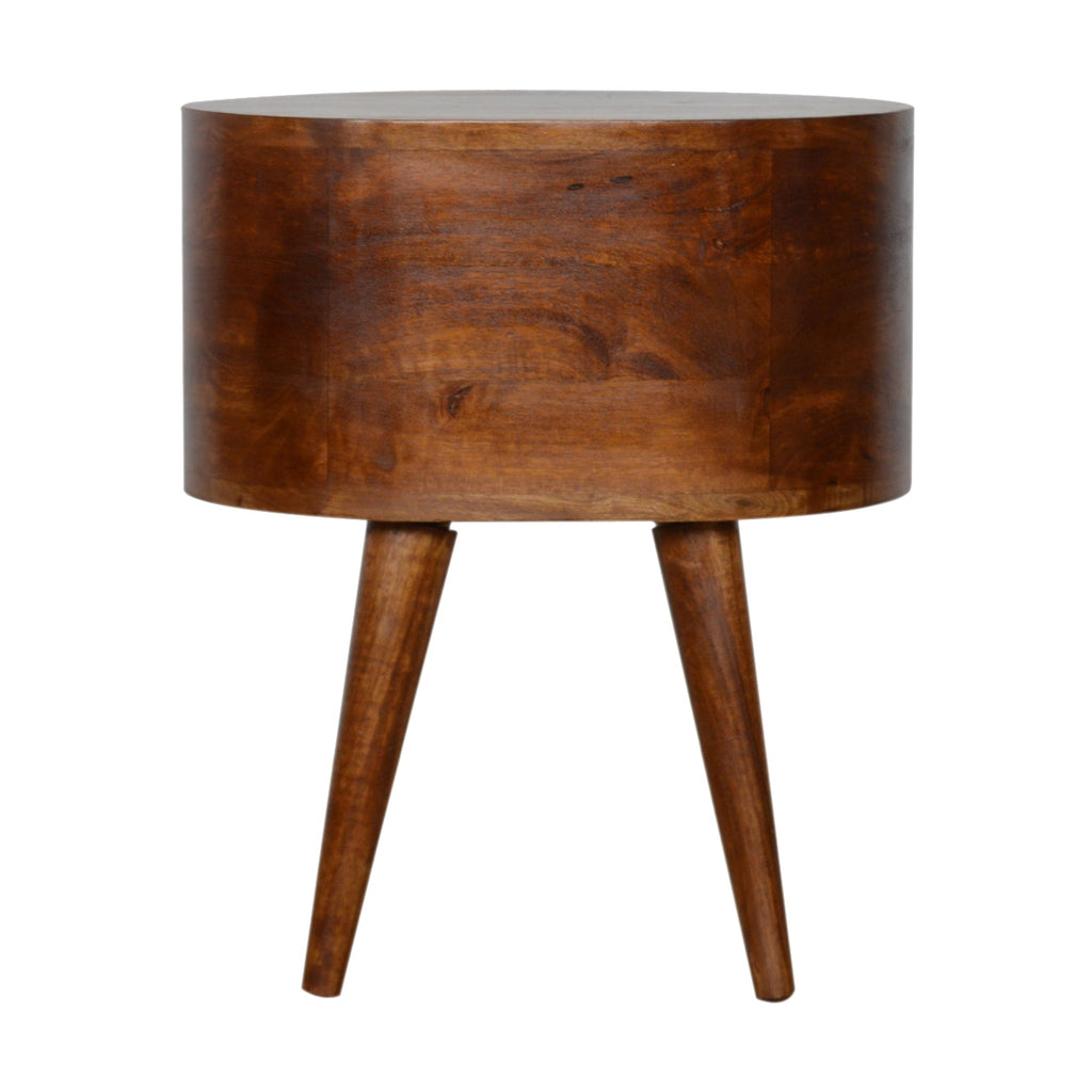 Chestnut Rounded Bedside Table product view 9 by Eversby Home