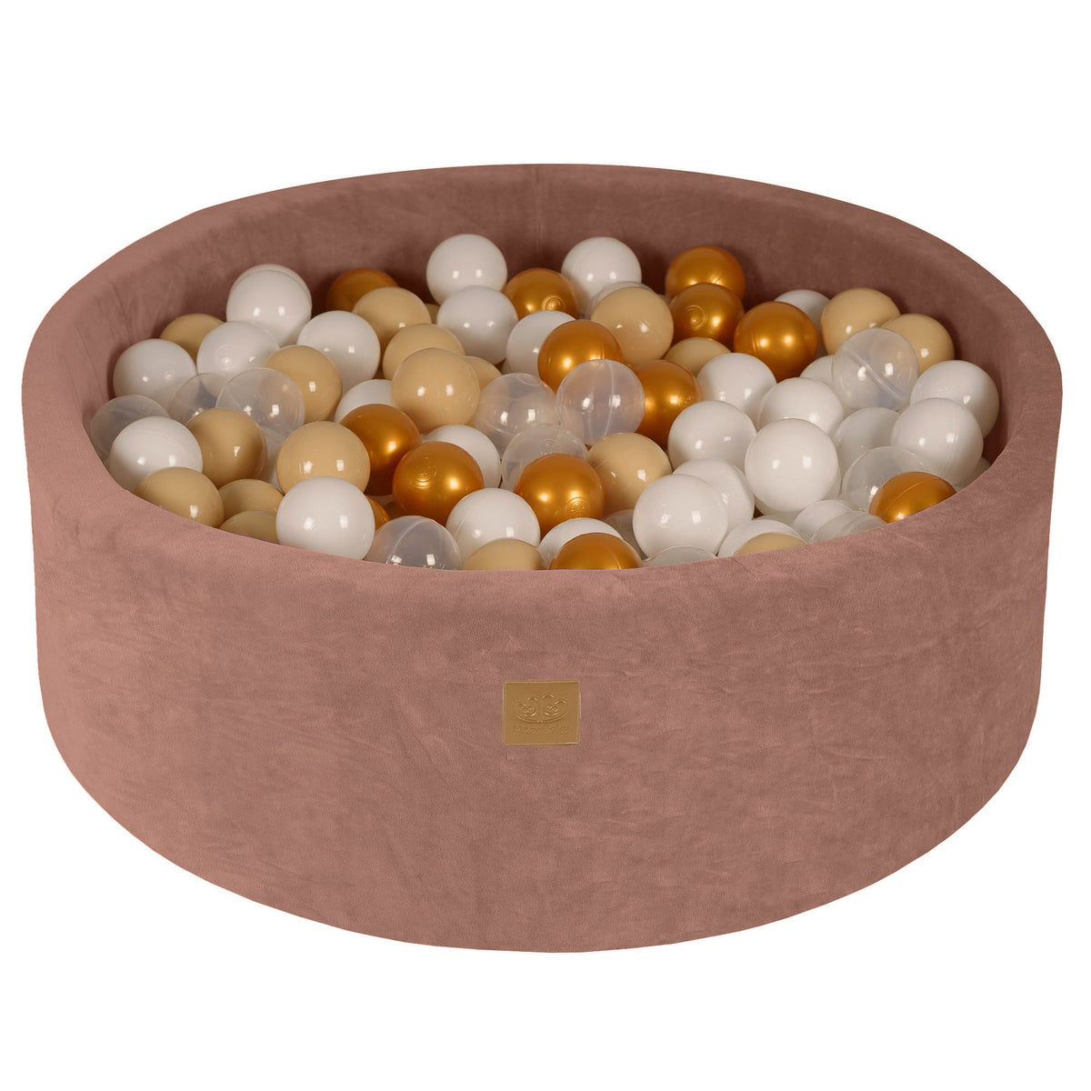 Eversby Edit — Beige Velvet Ball Pit with 200 Balls — 90 × 30 cm