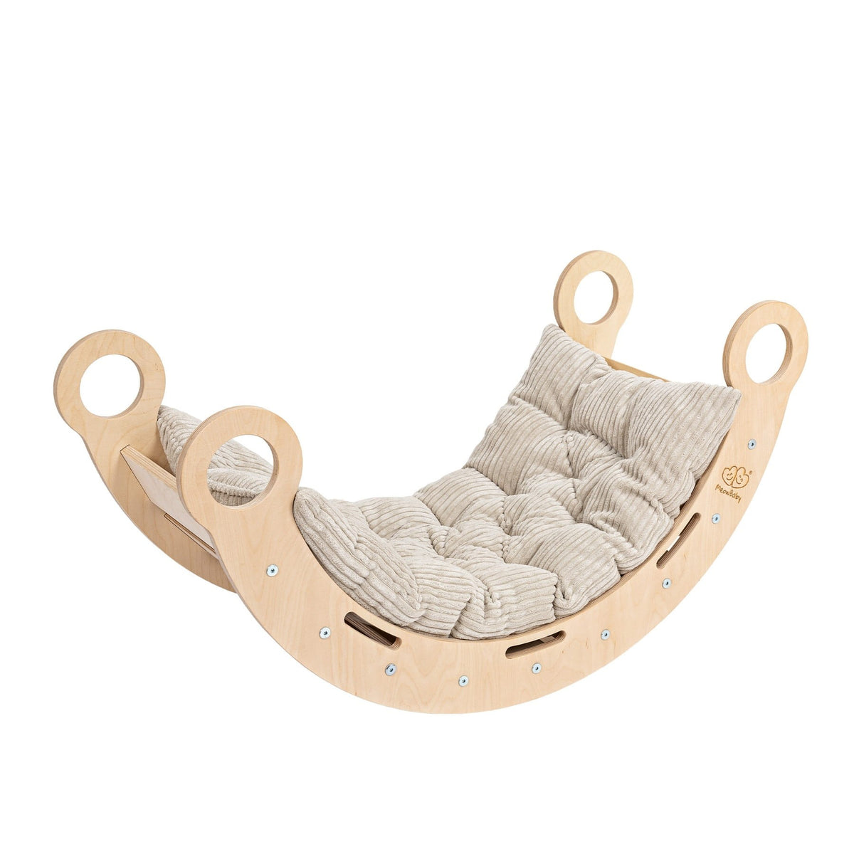 Eversby Edit — Wooden Rocker with Pillow — Beige