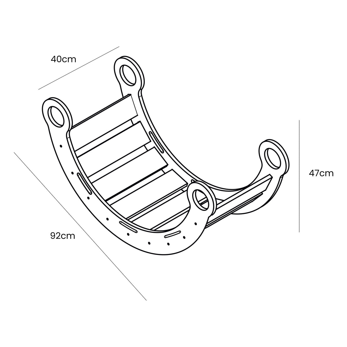 Eversby Edit — Wooden Rocker with Pillow — Beige