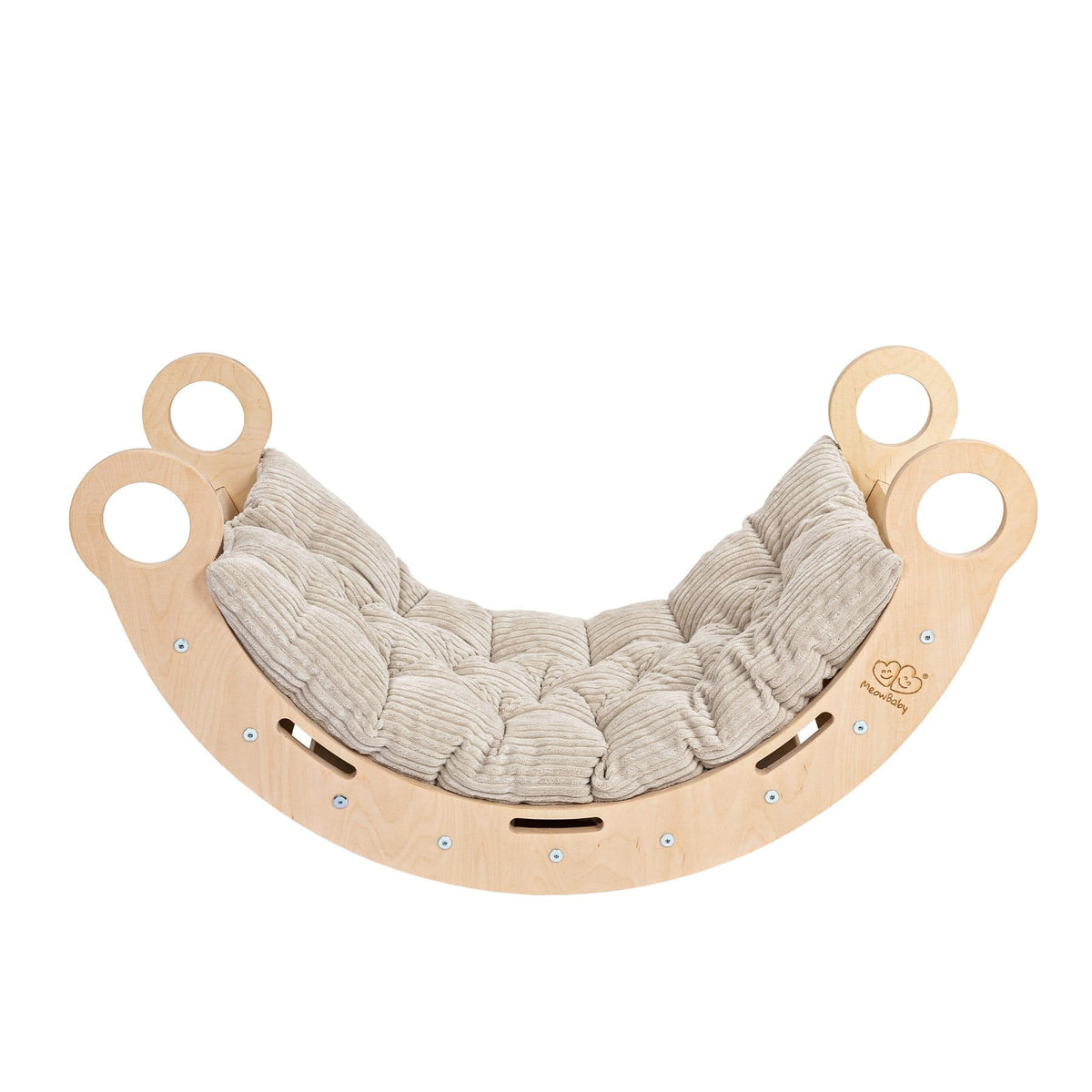 Eversby Edit — Wooden Rocker with Pillow — Beige