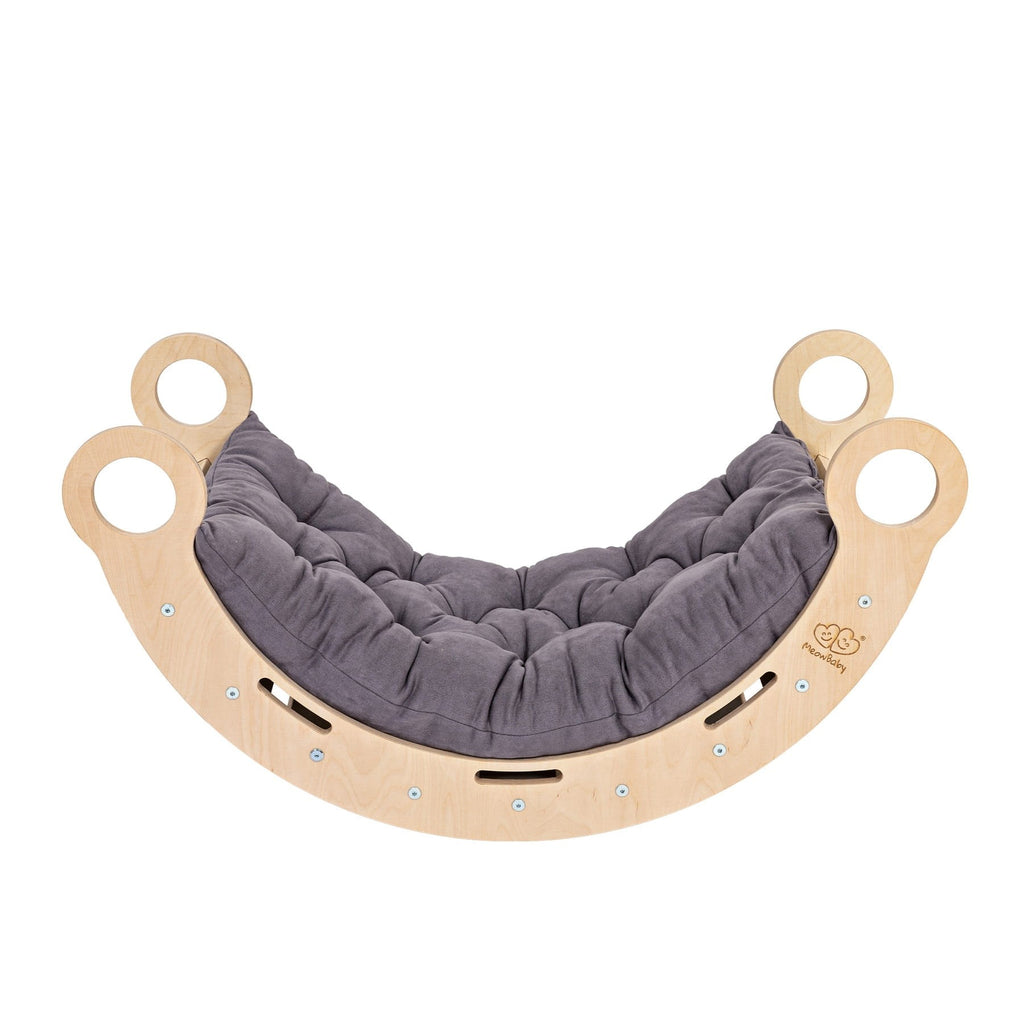 Eversby Edit — Wooden Rocker with Pillow — Grey