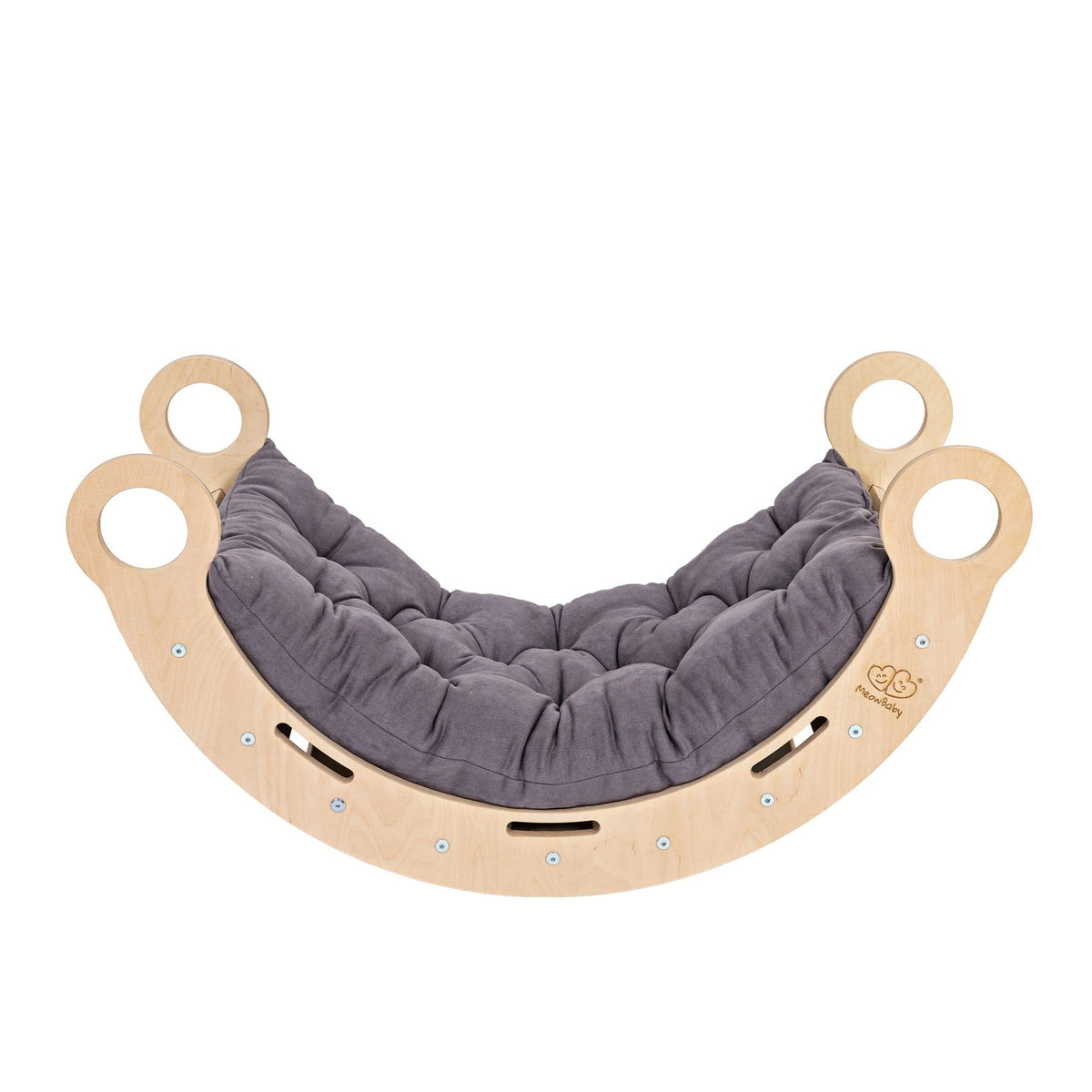 Eversby Edit — Wooden Rocker with Pillow — Grey