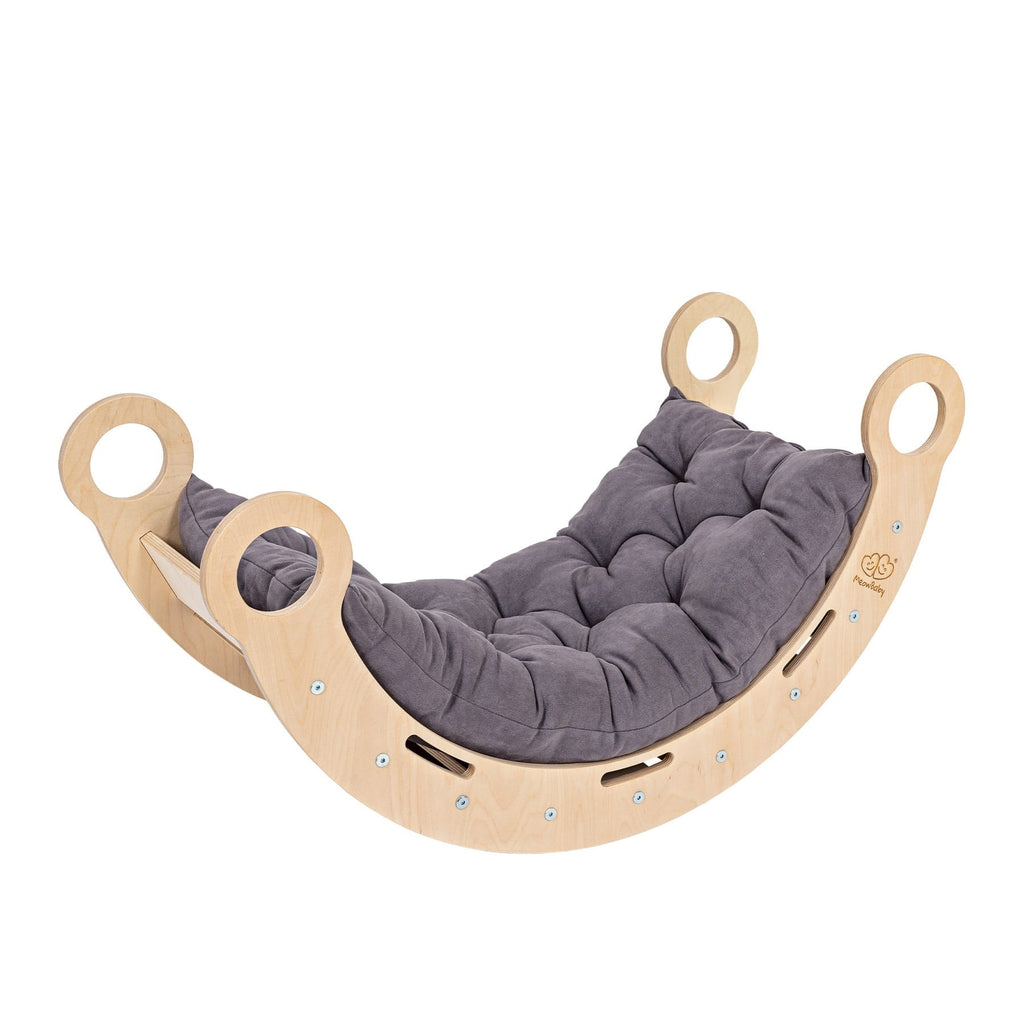 Eversby Edit — Wooden Rocker with Pillow — Grey