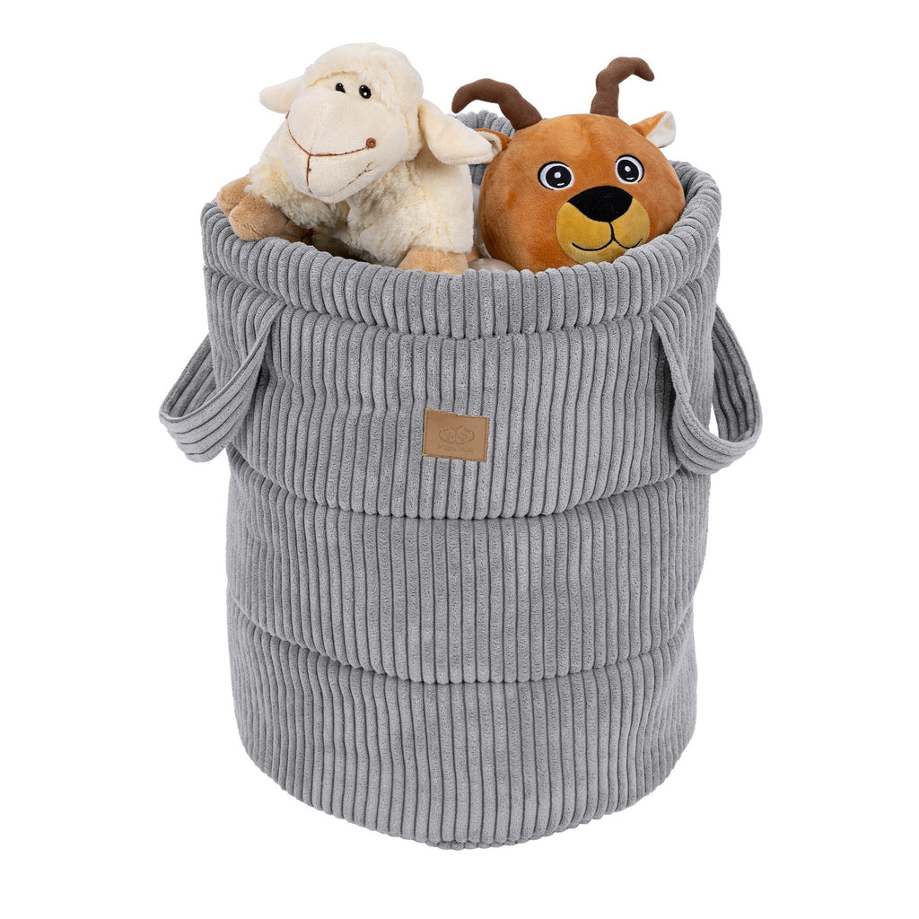 Eversby Edit — Corduroy Toy Storage Basket — Grey