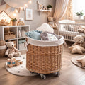 Eversby Edit — Rowan Wheeled Wicker Storage Basket