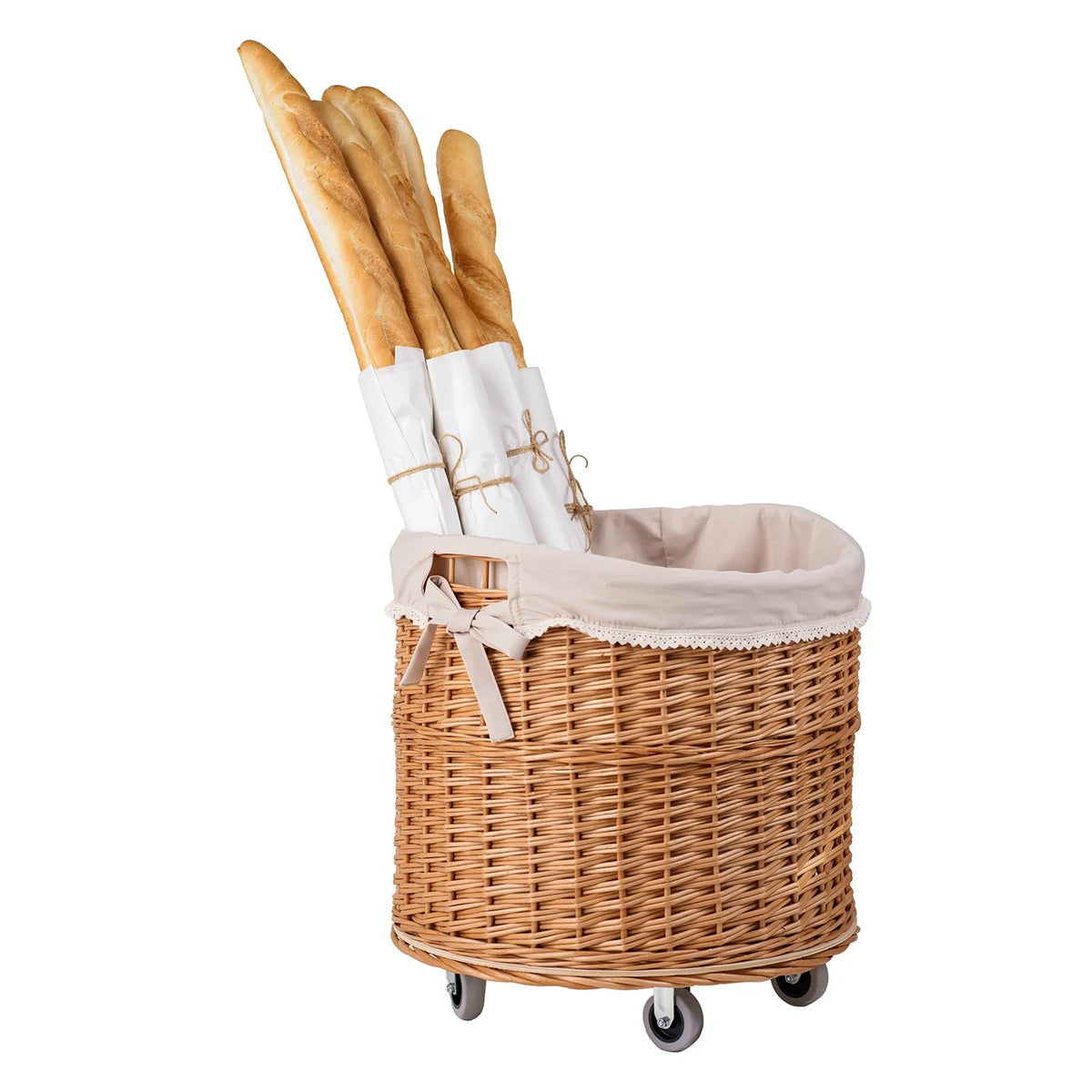 Eversby Edit — Rowan Wheeled Wicker Storage Basket